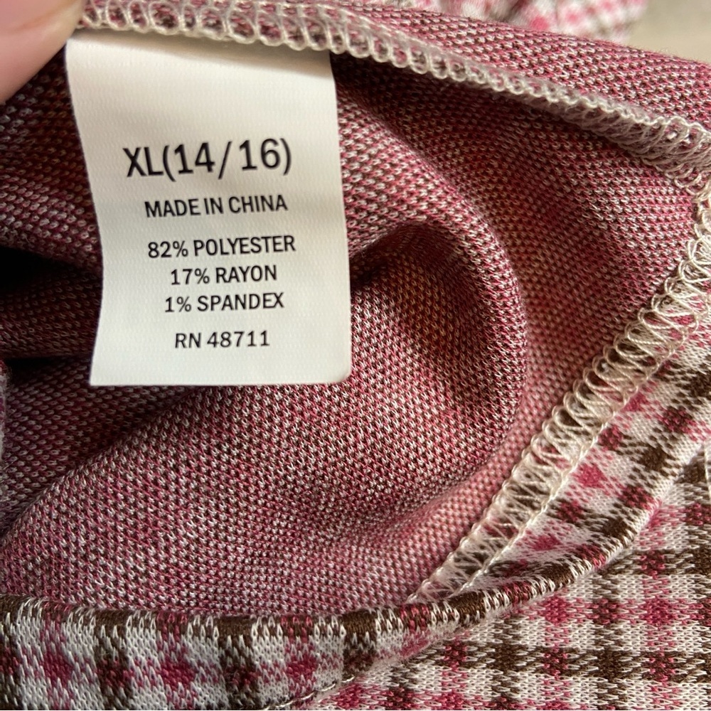 Colorful Planet, Kids XL 14/16, Pink and Brown Plaid‎ Dress NWT - Picture 10 of 10